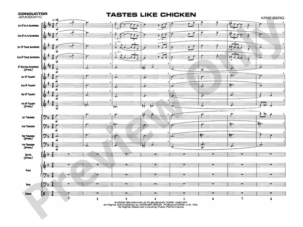 Tastes Like Chicken - Jazz Ensemble Conductor Score & Parts (Digital Download)