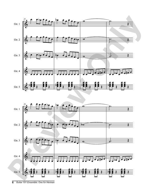 Alfred's Guitar 101, Ensemble: One for Herman - Guitar Ensemble (Digital Download)