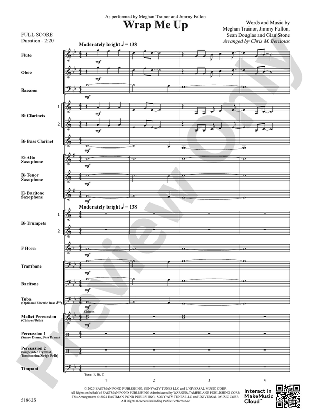Wrap Me Up - Concert Band Conductor Score & Parts(Digital Download)