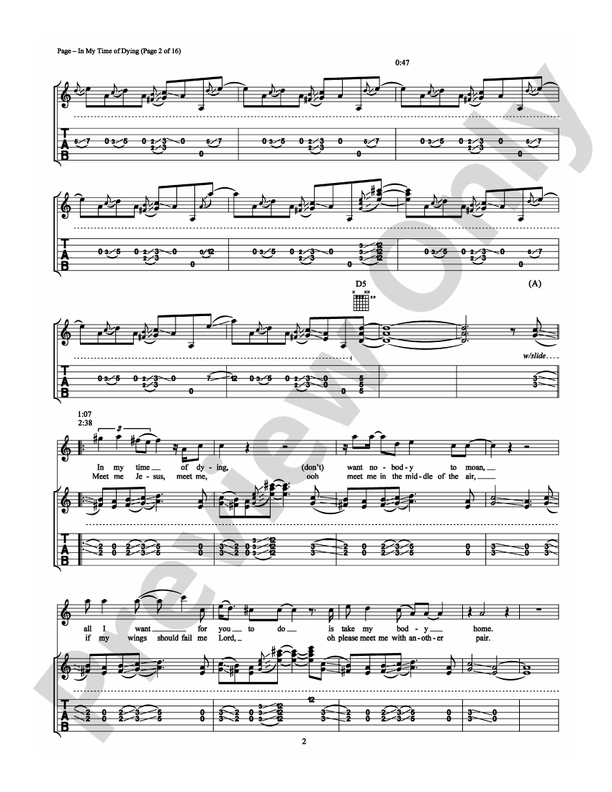 In My Time Of Dying - Guitar TAB (Digital Download)