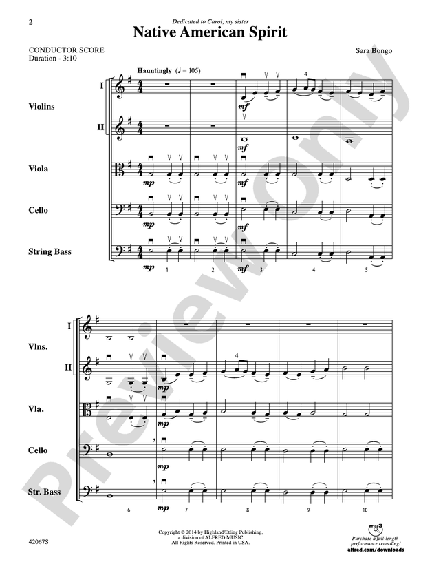 Native American Spirit – String Orchestra Conductor Score & Parts (Digital Download)