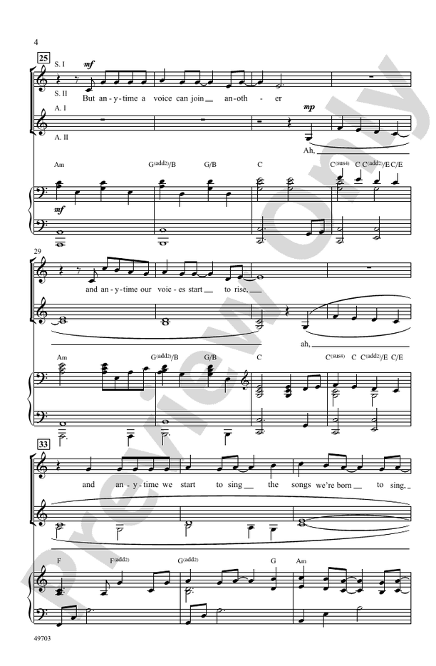 Harmony's Never Too Late - SSAA Choral Octavo (Digital Download)
