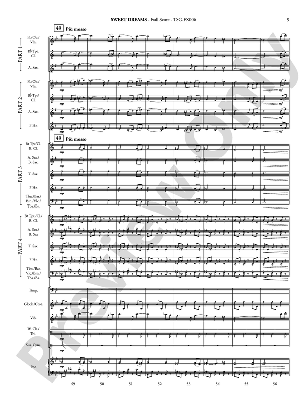 Sweet Dreams (Flexible Arrangement) - Concert Band Conductor Score & Parts (Digital Download)