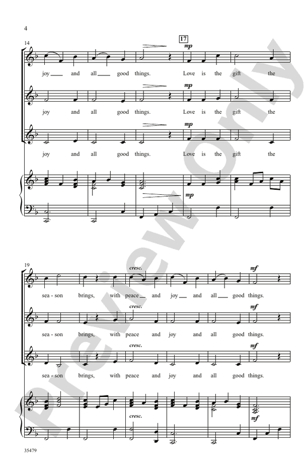 Love Is the Gift the Season Brings – SSA Choral Octavo (Digital Download)