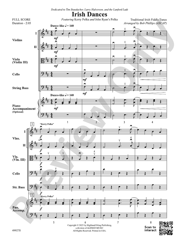 Irish Dances - String Orchestra Conductor Score & Parts (Digital Download)
