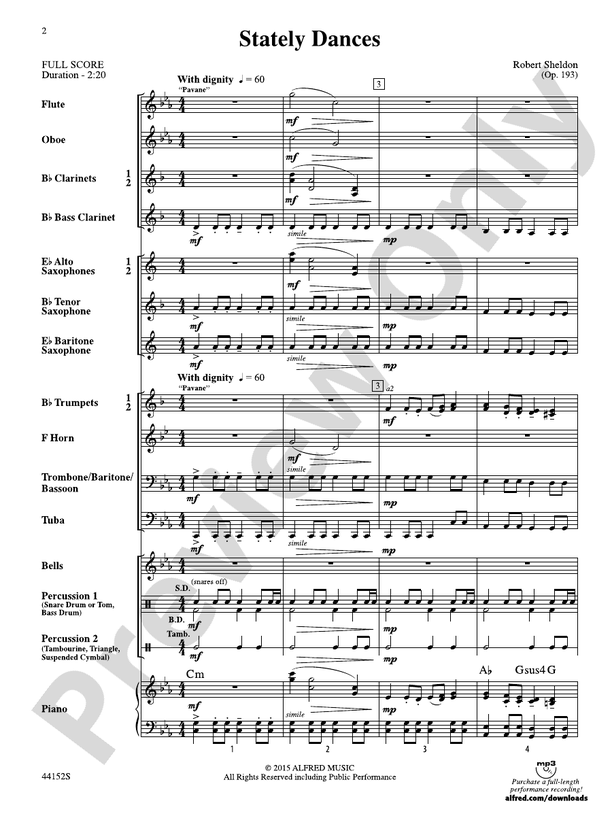 Stately Dances - Concert Band Conductor Score & Parts (Digital Download)