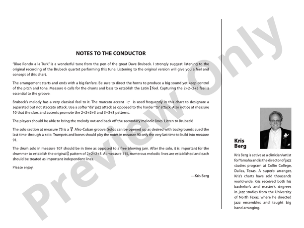 Blue Rondo a la Turk - Jazz Ensemble Conductor Score & Parts (Digital Download)