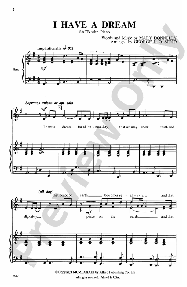 I Have a Dream – SATB Choral Octavo (Digital Download)