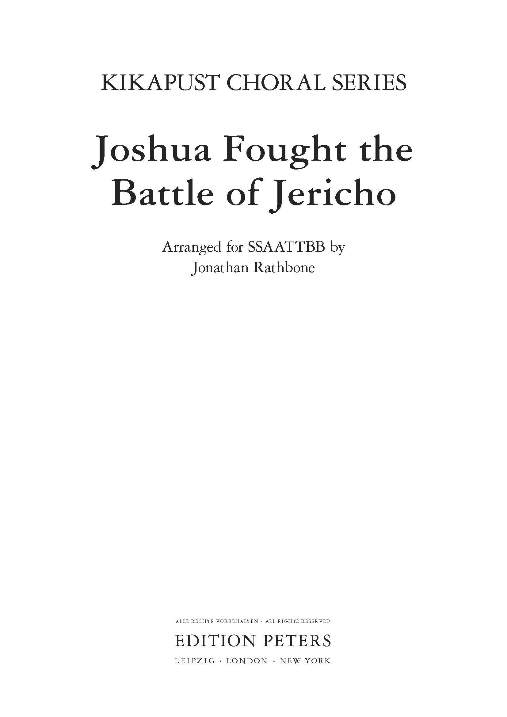 Joshua Fought The Battle Of Jericho (EP77055) - SATB Choral Octavo (Digital Download)