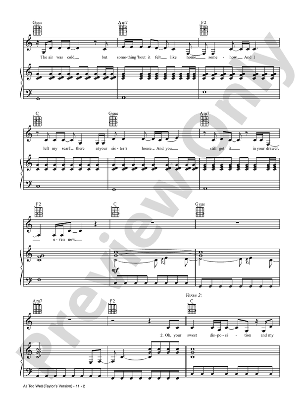 All Too Well (Taylor's Version) - Taylor Swift - PVG (Digital Download)