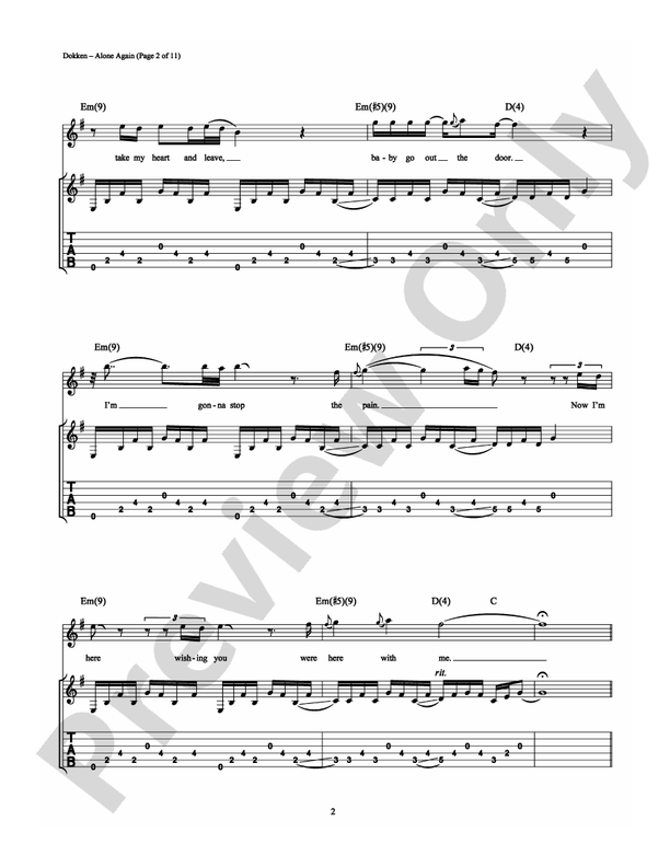 Alone Again - Guitar TAB (Digital Download)