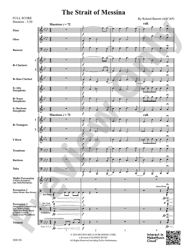 The Strait of Messina – Concert Band Conductor Score & Parts (Digital Download)