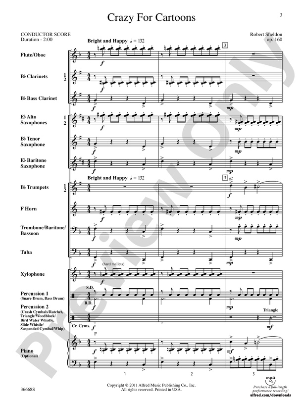 Crazy for Cartoons - Concert Band Conductor Score & Parts (Digital Download)