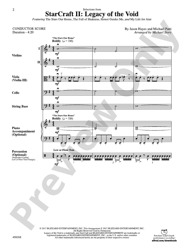 StarCraft II: Legacy of the Void, Selections from - String Orchestra Conductor Score & Parts (Digital Download)