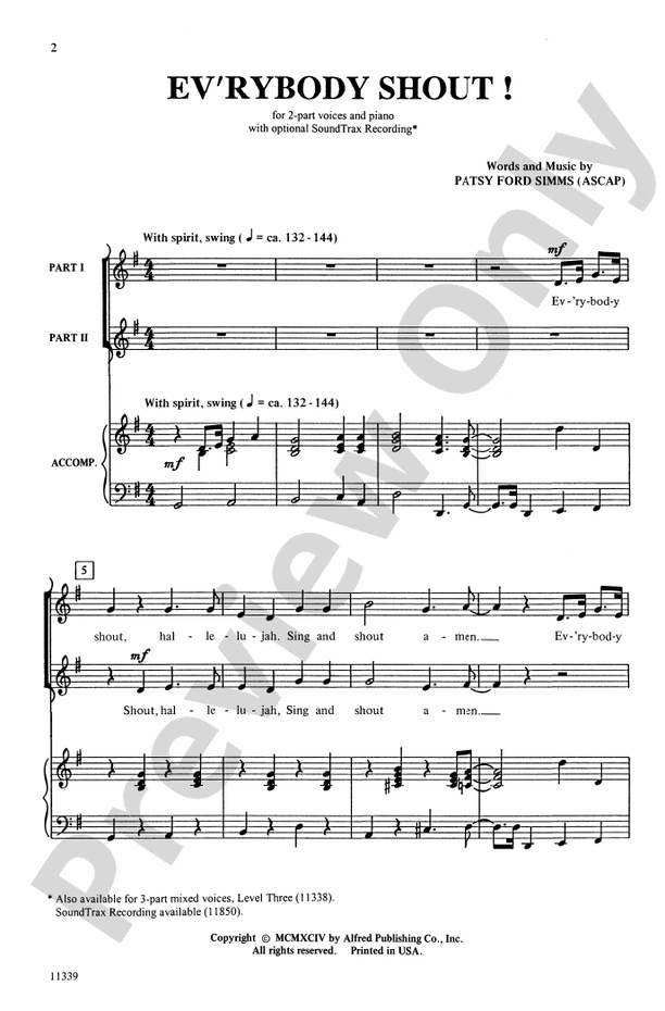 Ev'rybody Shout! – 2-Part Choral Octavo (Digital Download)