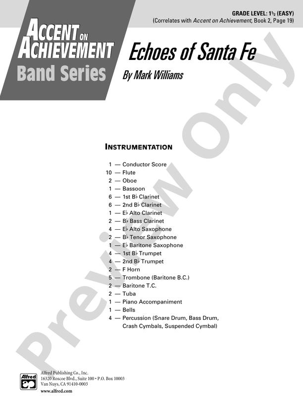 Echoes of Santa Fe - Concert Band Conductor Score & Parts (Digital Download)