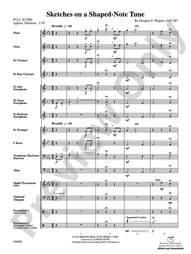 Sketches on a Shaped-Note Tune - Concert Band Conductor Score & Parts (Digital Download)