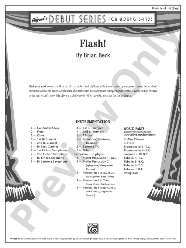 Flash! - Concert Band Conductor Score & Parts (Digital Download)