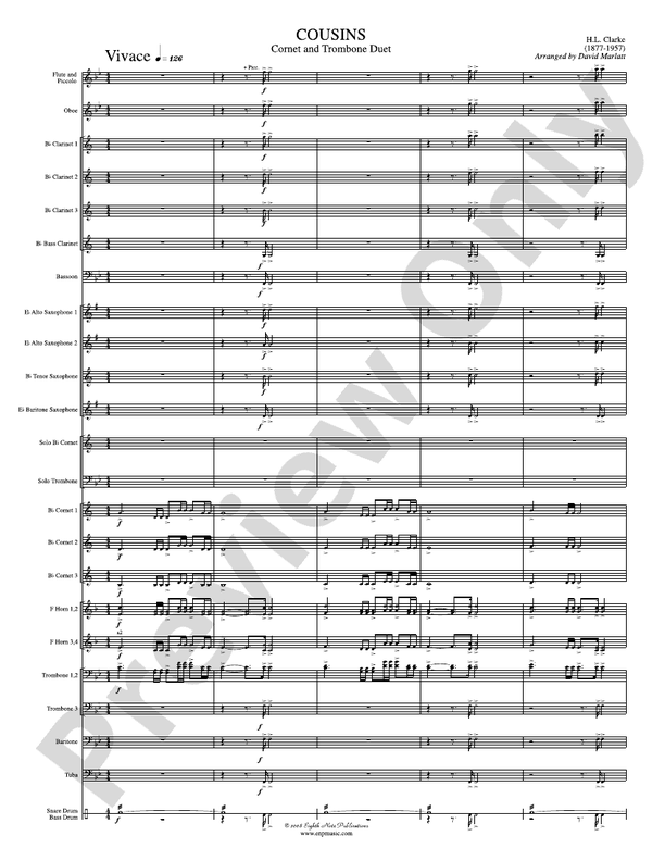 Cousins (Cornet and Trombone Duet and Concert Band) - Concert Band Conductor Score & Parts (Digital Download)