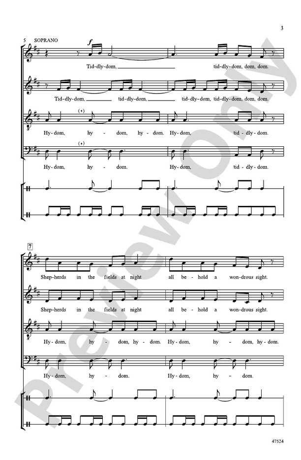 Hydom, Tiddlydom – SATB, a cappella Choral Octavo - Digital Sheet Music Download (Digital Download)