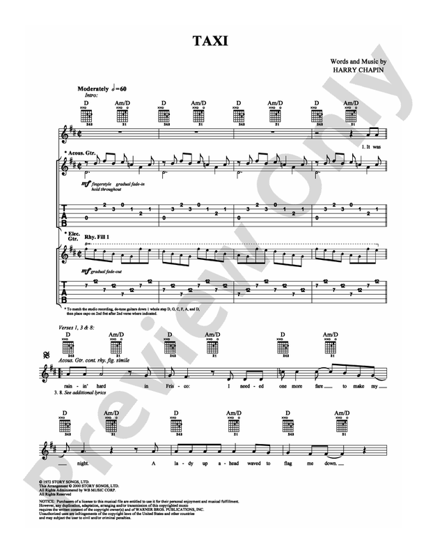 Taxi - Guitar TAB (Digital Download)