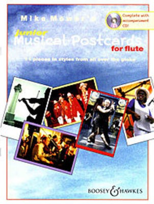 Junior Musical Postcards - 11 pieces in styles from all over the globe - Mike Mower - Flute Boosey & Hawkes /CD