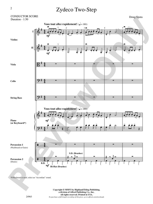 Zydeco Two-Step – String Orchestra Conductor Score & Parts (Digital Download)