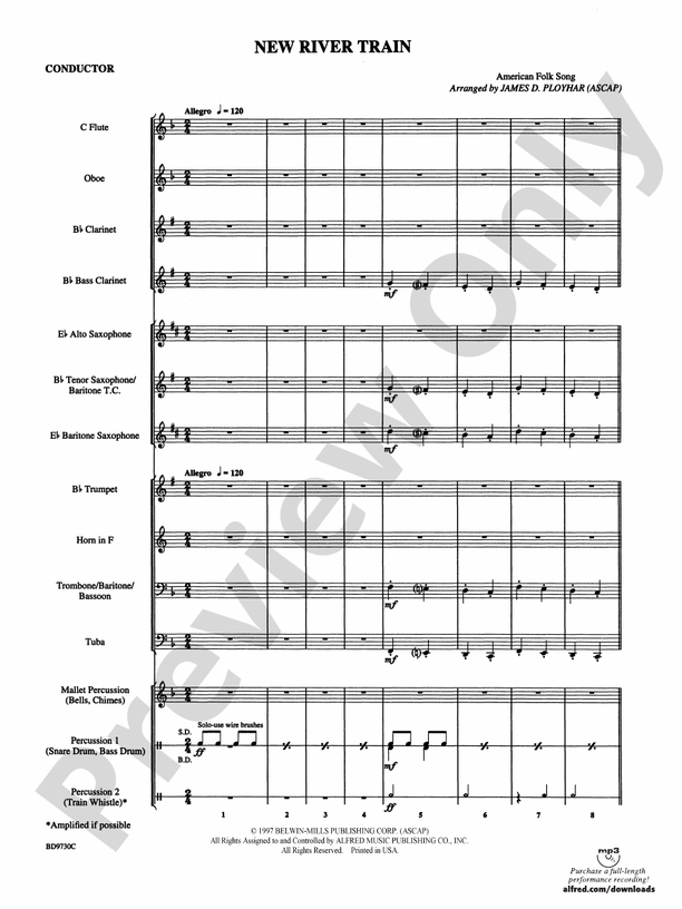 New River Train (American Folk Song) - Concert Band Conductor Score & Parts (Digital Download)