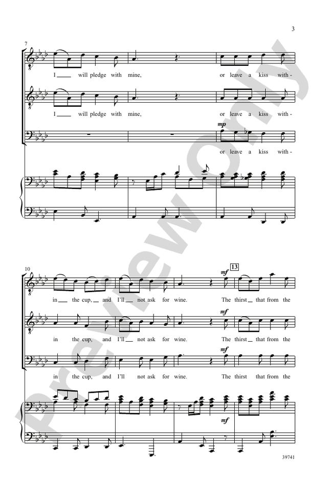 Drink to Me Only with Thine Eyes – TTB Choral Octavo (Digital Download)