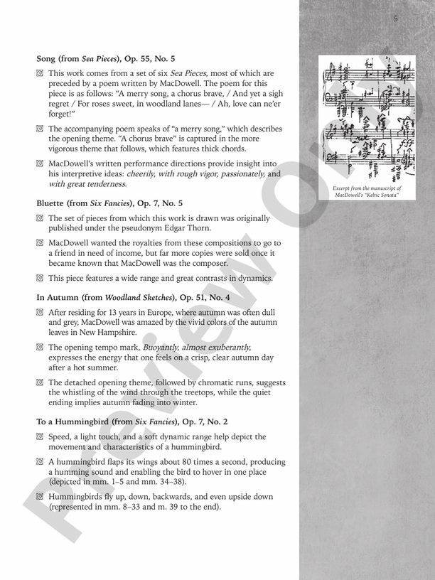 MacDowell - Classics for the Advancing Pianist: Edward MacDowell, Book 1: Intermediate to Late Intermediate Repertoire - Piano (Digital Download)