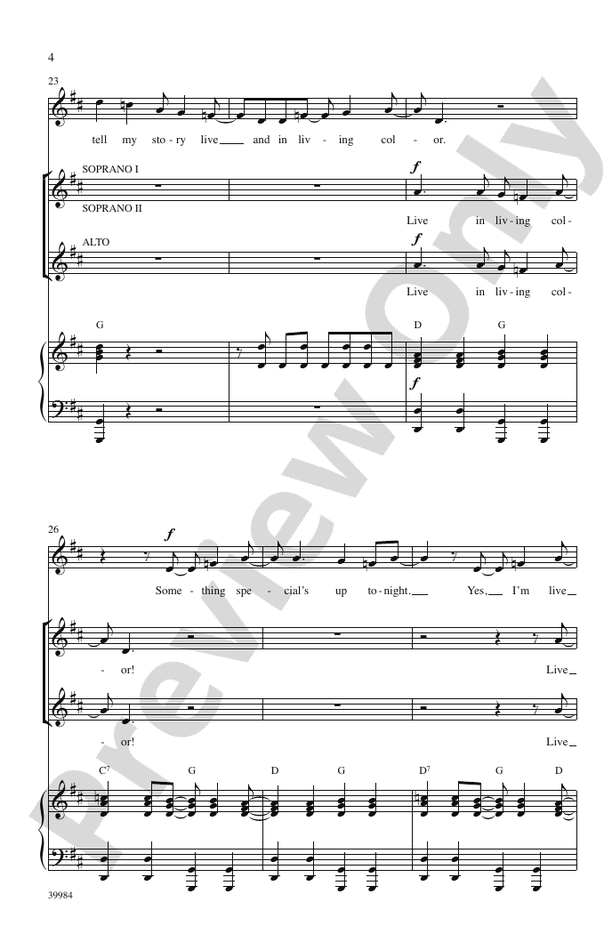 Live in Living Color (from the musical Catch Me If You Can) – SSA Choral Octavo (Digital Download)