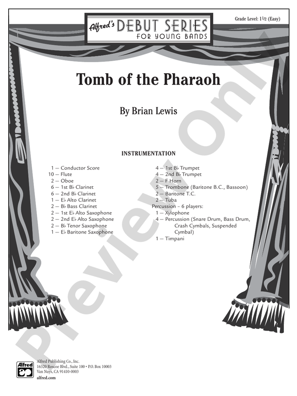 Tomb of the Pharaoh - Concert Band Conductor Score & Parts (Digital Download)