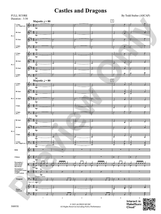 Castles and Dragons (Flexible Arrangement) - Concert Band Conductor Score & Parts (Digital Download)