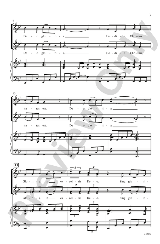 Hodie - David Waggoner – SSA Choral Octavo (Digital Download)