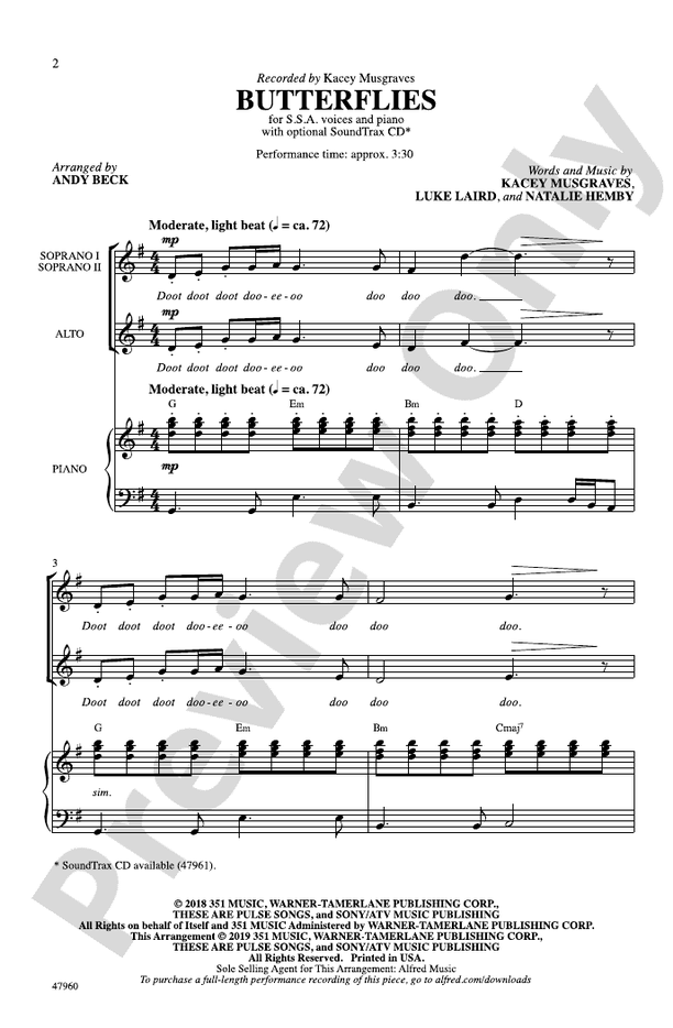 Butterflies – SSA Choral Octavo (Digital Download)