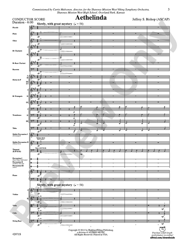 Aethelinda – Full Orchestra Conductor Score & Parts (Digital Download)