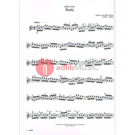 AMEB Violin Series 8 Grade 5 - Violin/Piano Accompaniment AMEB 1202067739