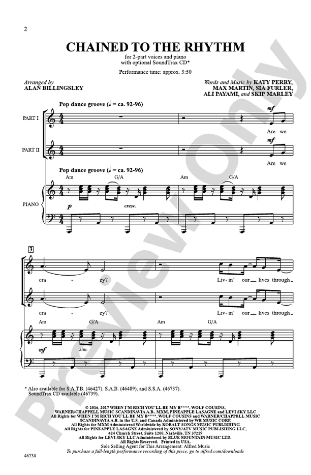 Chained to the Rhythm – 2-Part Choral Octavo (Digital Download)