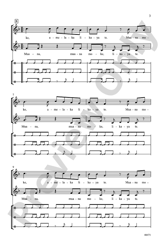 Muana Moke – 2-Part, a cappella Choral Octavo (Digital Download)