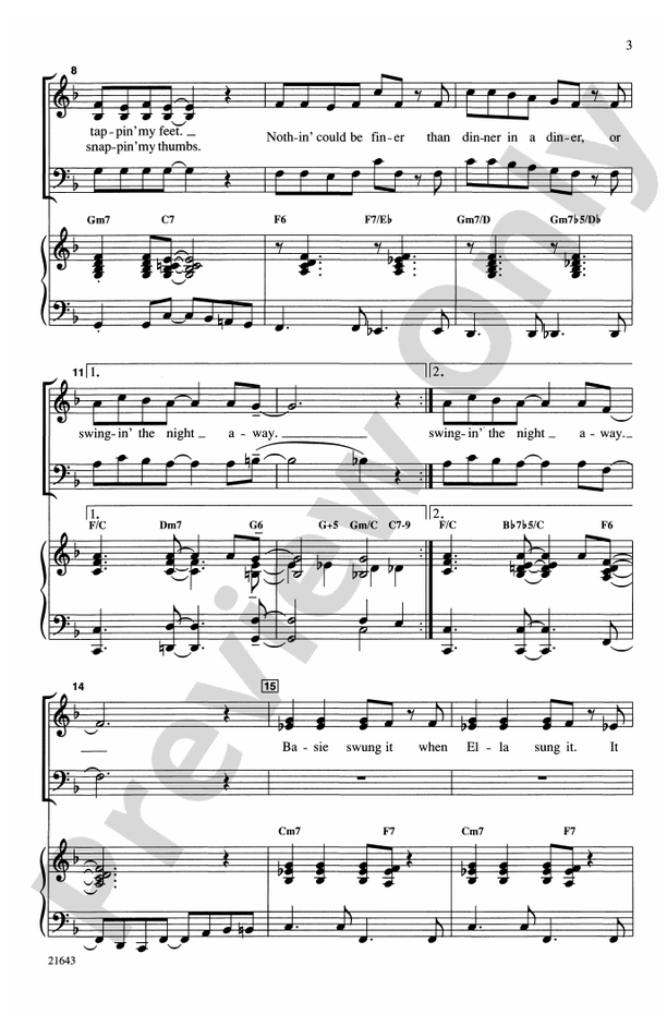 A Jazz Trio - SAB Choral Octavo (Digital Download)