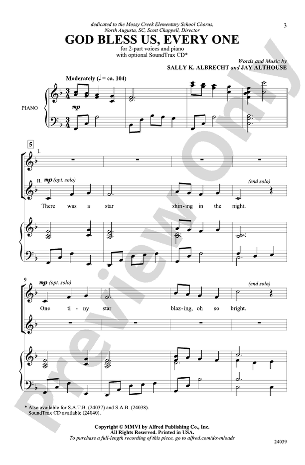God Bless Us, Every One – 2-Part Choral Octavo (Digital Download)