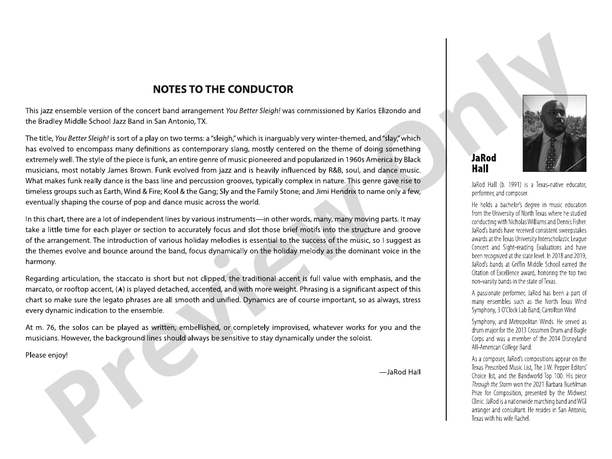 You Better Sleigh! – Jazz Ensemble Conductor Score & Parts (Digital Download)