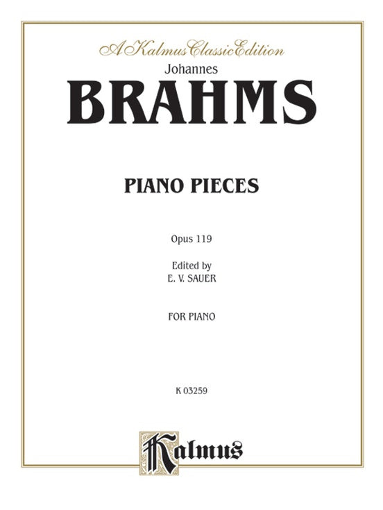 Brahms - Intermezzi, Rhapsody, Op. 119 - Piano Solo (Digital Download)