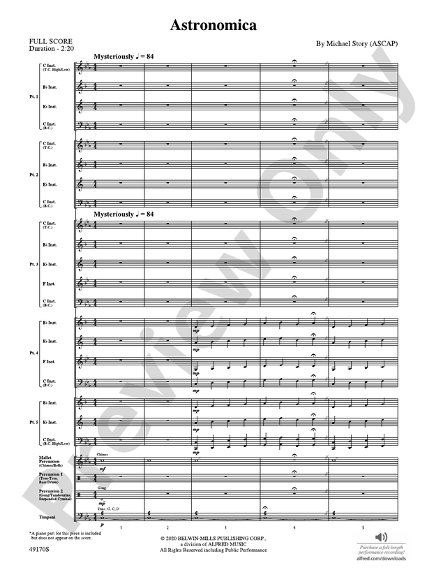 Astronomica - DSM-PK-0008209 - Concert Band Conductor Score & Parts (Digital Download)