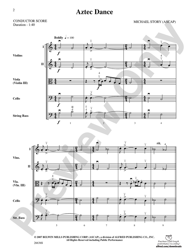 Aztec Dance – String Orchestra Conductor Score & Parts (Digital Download)