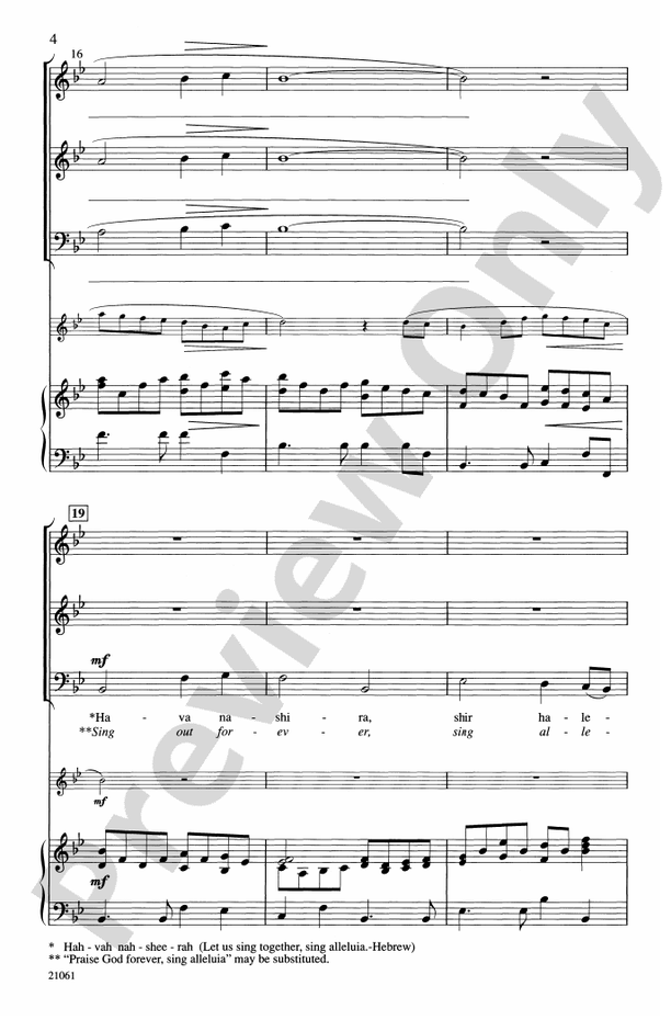 Hava Nashira (Let Us Sing Together) – SAB Choral Octavo (Digital Download)