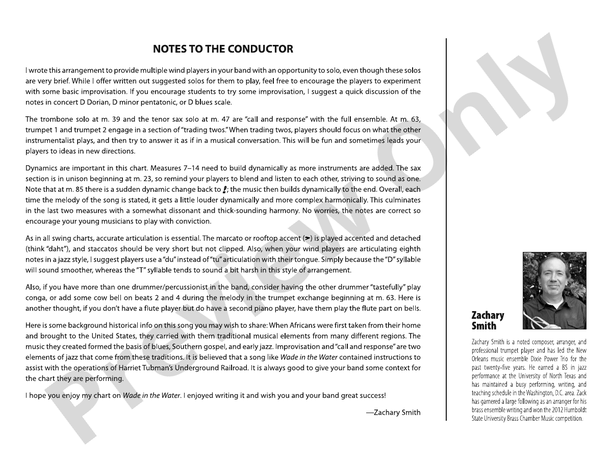 Wade in the Water – Jazz Ensemble Conductor Score & Parts (Digital Dowbload)
