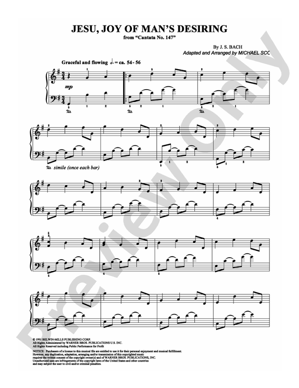 J S Bach - Jesu, Joy of Man's Desiring - DSM-PS-0000584 - Piano (Digital Download)