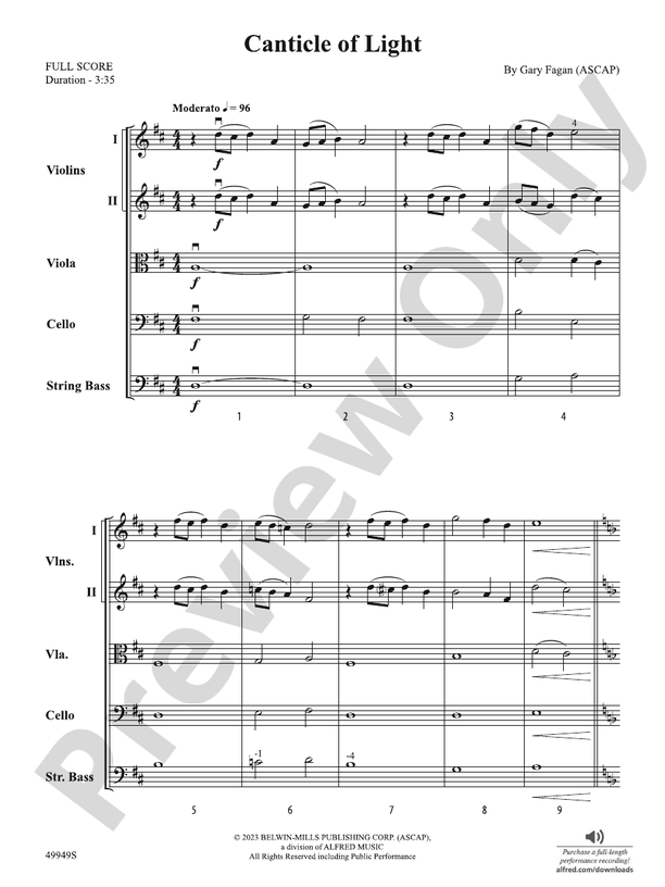 Canticle of Light - String Orchestra Conductor Score & Parts (Digital Download)