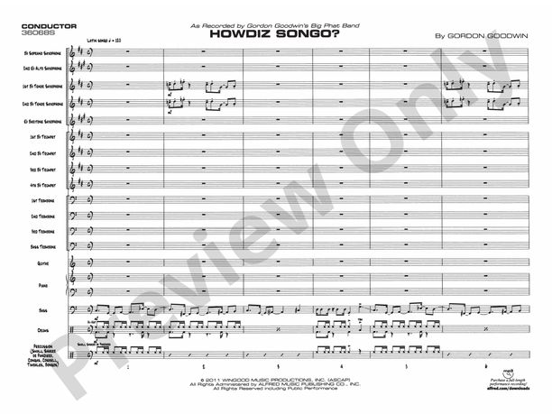 Howdiz Songo? - Jazz Ensemble Conductor Score & Parts(Digital Download)